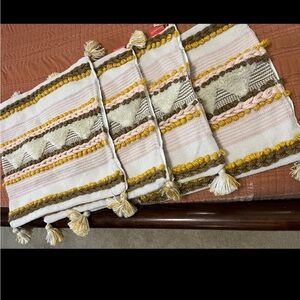 4 Opalhouse Woven Pillow Covers with Yellow and Brown Accents